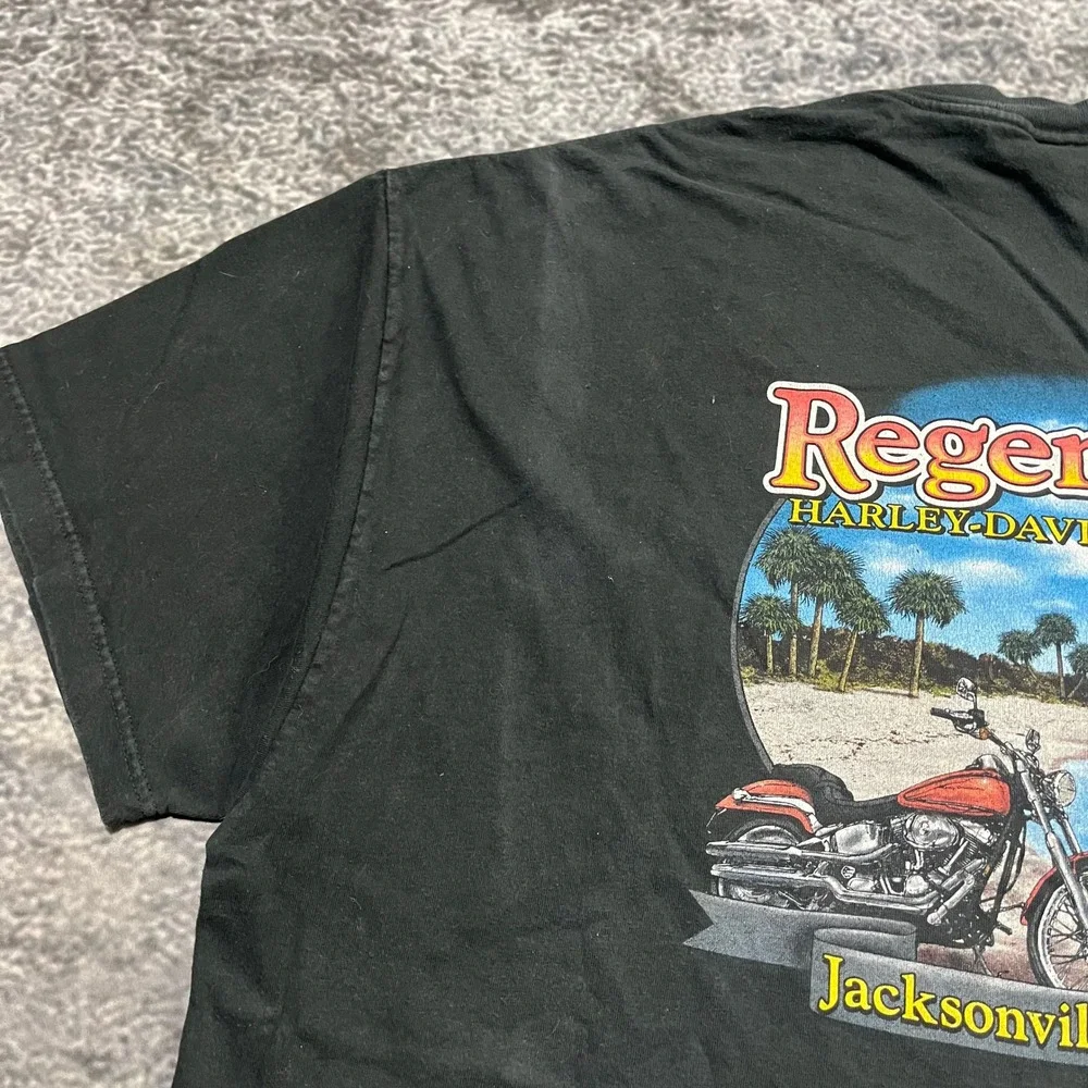Vintage Harley Davidson Dragon T Shirt Mens 3XL Black Grunge Biker 2001 - Picture 5 of 10